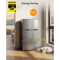 thumbnail image 3 of Upstreman 3.1 Cu. Ft Compact Refrigerator with Freezer, Double Door Mini Fridge Cooler Small Refrigerator, Adjustable Thermostat, Energy Star, Low Noise, Stainless Steel TM31, 3 of 11