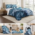 thumbnail image 6 of Quilts Twin XL Size Bedding Set, Ocean Waves Lightweight Quilted Comforter, Summer Ombre Sea Coastal Natural Modern Soft Reversible Bedspread Coverlet with Pillow Covers for All Season, 68" x 98", 6 of 9