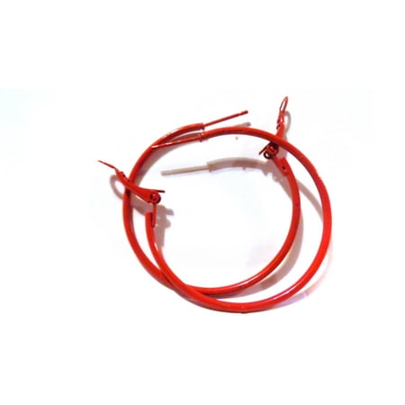 Red Lion Mini Hoop - Red Hoop Earrings Simple Thin 1.5 inch Hoop Earrings