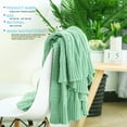 thumbnail image 2 of PiccoCasa Cotton Throw Blanket Cable Knit Decorative Blanket, Light Green 47"x70", 2 of 8