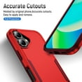 thumbnail image 3 of for iPhone 16 Case, Dual Layers Shell Hard PC + Soft TPU Back Shell Heavy Duty Military Drop Protection Rugged Shockproof Hybrid Case for iPhone 16, Red/Rose, 3 of 6