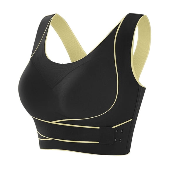 LLYWEY Cotton Wireless Bras for Women on Sale Womens Sports Bras Plus Size Ladies Bralette Bra Style-955 Women's Plus Padded Bra Feature Adult Female Yoga Sports Bras Black 40B