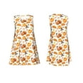 thumbnail image 3 of Bixox Pumpkins Print Women's Sleeveless A-Line Dress with Pockets, Casual Knee-Length Tank Dress for Summer-Small, 3 of 7