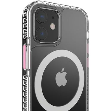 Apple iPhone 12 Mini (5.4") Phone Case Compatible with MagSafe Hybrid Transparent Rugged Bumper Shockproof Cover for iPhone 12 Mini ,by Xcell [Clear Pink]