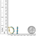 thumbnail image 2 of Gem Stone King 4.70 Ct Swiss Blue Topaz Red Created Ruby 18K Yellow Gold Plated Silver Hoop Earrings, 2 of 4