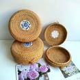 thumbnail image 4 of Yardley London Stackable Rattan Storage Basket with Lid, Other, 4 of 14