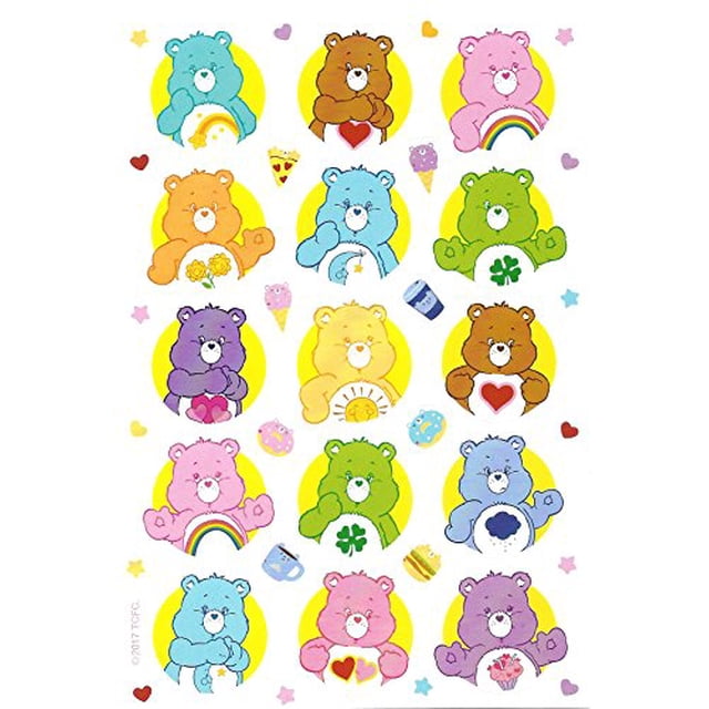 Pegatinas de ositos cariñosos, el paquete individual tiene 3 hojas y 69 pegatinas Care Bears SG_B071J2G7JB_US