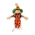 thumbnail image 2 of Kiddiway Halloween Decorations Scarecrow Decorative Figurine - Rustic Straw-Stuffed Doll with Patchwork Clothes, Farmhouse Halloween Home Decor for Entryway Table, Indoor Fall Accent,Green, 2 of 7