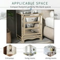 thumbnail image 4 of AUWHALEUS Mirrored Nightstand with 3 Drawers Modern Bedside Table, Silver Finished Accent Side Table End Table for Bedroom Living Room, 1 Pcs, 4 of 5