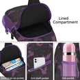 thumbnail image 4 of Sling Backpack,Halloween Bat Camouflage Pattern Sling Bag with Water Bottle Holder,Waterproof Sling Bag for Men/Women with Headphone Jack for Hiking,Travel, 4 of 6