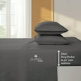 thumbnail image 3 of Couture Charm Hotel Luxury 500-TC Giza Cotton California King Size 4-Pcs Sheet Set Fits Upto 24-26" Deep Pocket (Solid, Dark Gray), 3 of 4