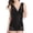 Black, variant on Women's Shapewear Bodysuit Tummy Control V Neck Seamless Backless Mesh Short Sheer Spandex Black X-Large