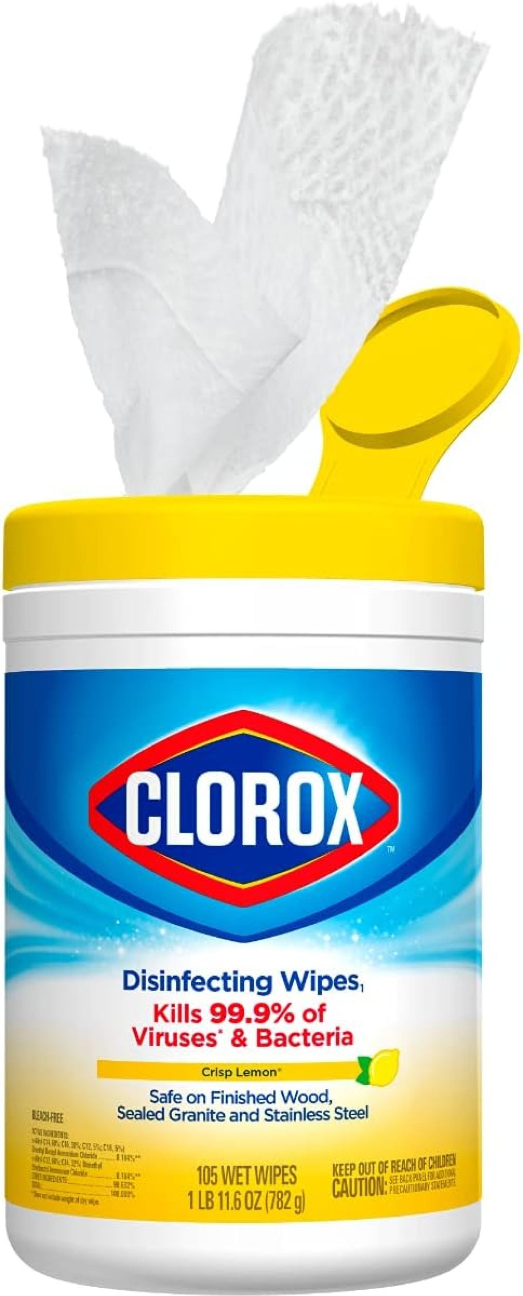 YXPP Disinfecting Wipes, Bleach Free, Crisp Lemon, 105 Count (Package May Vary)