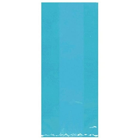 Amscan Large Cello Bag Party Supplies, 11 1/2" H X 5" W X 3 1/4" D, Caribbean Blue