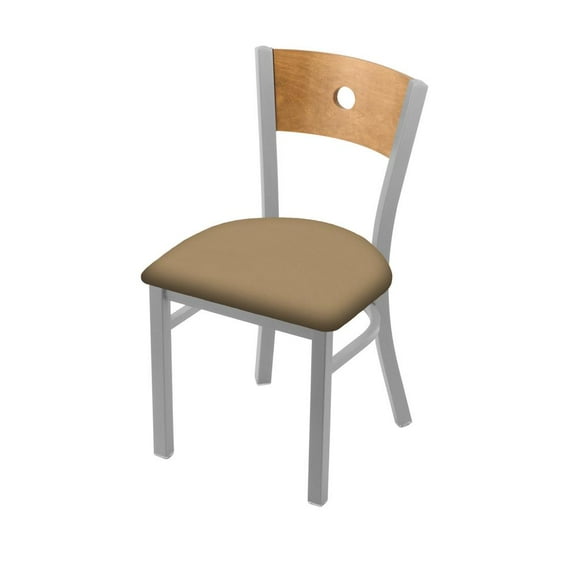 Holland Bar Stool 630 Voltaire 18" Chair with Anodized Nickel Finish, Medium Back, and Canter Sand Seat