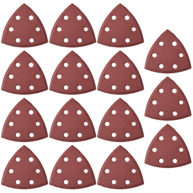 Lija de Detalle Triangular, Papel de Lijado, Almohadillas de Lijado Variadas, 6 Agujeros 120 Grits 15pcs