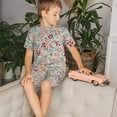 thumbnail image 4 of Balery Trendy Floral Design Conjunto de Pijama Infantil de Manga Corta con Estampado – Ropa de Dormir de Algodón Suave-Medium, 4 of 6