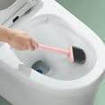 thumbnail image 4 of Toilet Brush Cleaning Supplies Household Cleaning Set Punch-free Wall-mounted Silicone Long Handle Wash Toilet Brush, 4 of 4