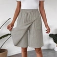 thumbnail image 3 of Spring Summer Solid Color 5 Pocket Casual Skirt Pants Women's Shorts Style Casual Pants Skirt, 3 of 9