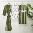 thumbnail image 2 of PatPat-Conjunto de camiseta de manga corta con estampado de letras, bata lisa de algodón con cinturón, manta envolvente, a juego para la familia, 2 of 4