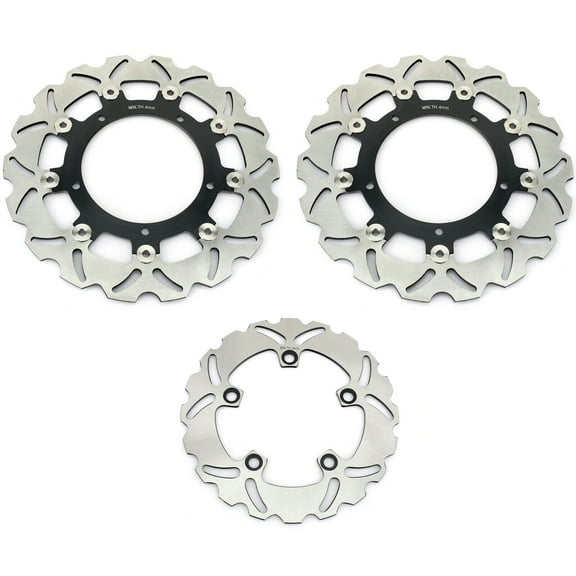 3PCs Front Rear Brake Discs Rotors For YAMAHA YZF-R6 600CC 03 04 2003 2004