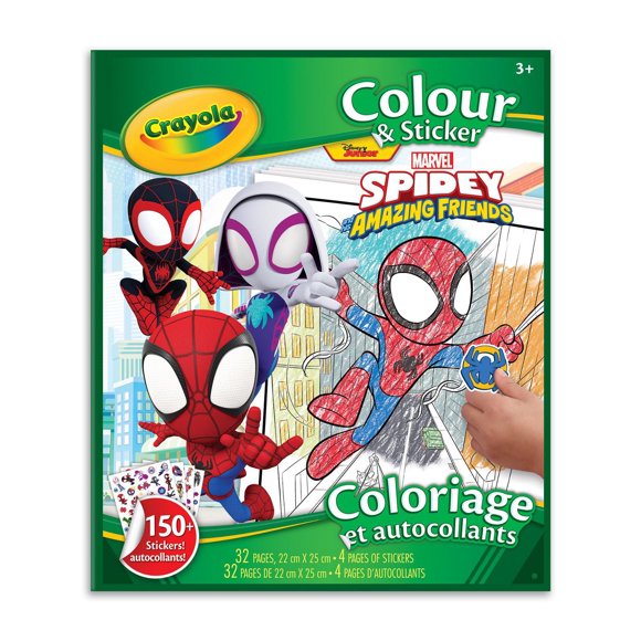 Crayola Colour & Sticker Book, Spidey & Friends