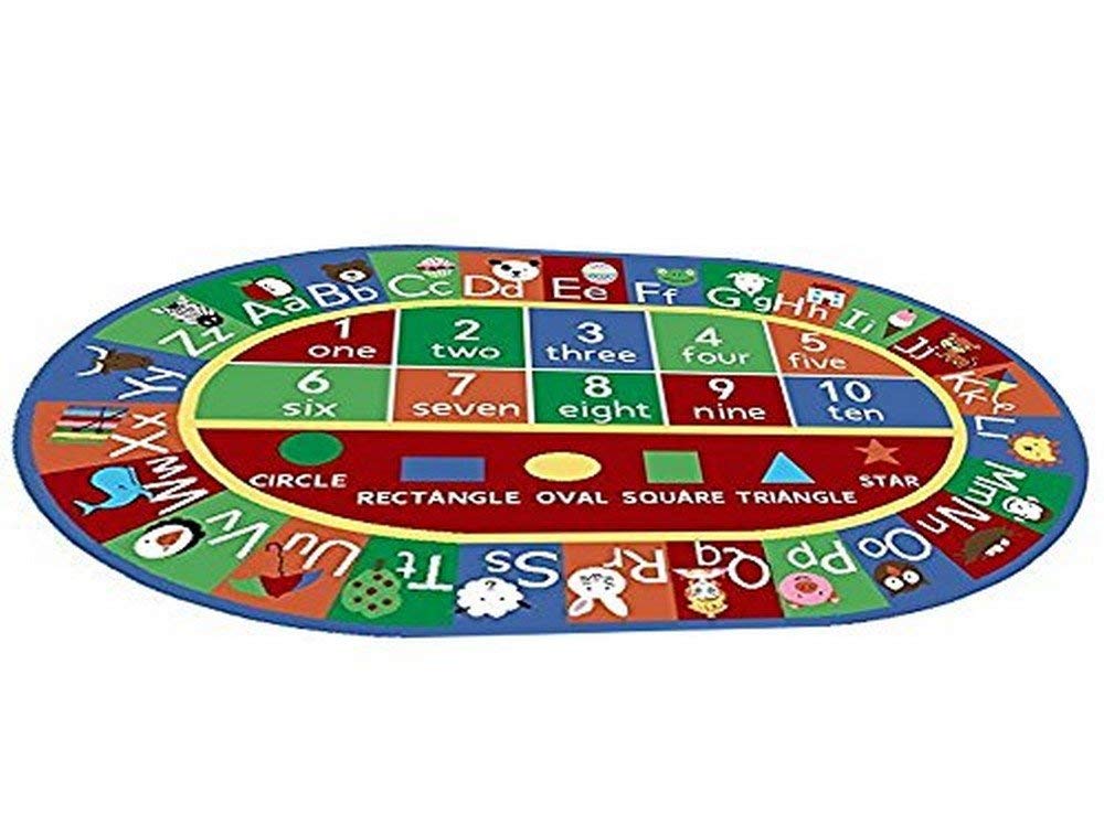 Kids Rug ABC Alphabet Numbers And Shapes Educational Area Rug Non Skid