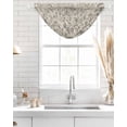 thumbnail image 4 of Waterfall Valances for Windows, Vintage Flowers Kitchen Sheer Valance Curtains, Branch Plants Beige Botanical Rustic Rod Pocket Elegant Swag Valances for Living Room Bedroom, 47.2"x38.5", 1 Panel, 4 of 8