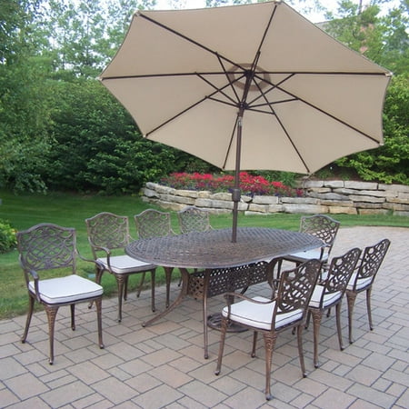 oakland living mississippi 9 piece dining set with cushions and