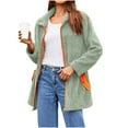 thumbnail image 3 of Horkkom Zip Up Jackets for Women Fuzzy Fleece Jacket Casual Fall Winter Coats with Pockets S, 3 of 10