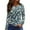 Blue, variant on WTOBBY Women's Loose Fit Casual Floral Print Long Sleeve Hem Slit Round Neck T-shirt Top Fashionable Design Breathable Material Comfort Wear Perfect for Daily Outfit Layering,Beige L