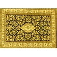 thumbnail image 1 of Ahgly Company Machine Washable Indoor Rectangle Medallion Yellow Traditional Area Rugs, 2' x 3', 1 of 4
