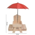 thumbnail image 3 of CBFFDC Squirrel Picnic Table Feeder 1 Set Wooden Squirrel Feeder Creative Shape Stable Structure Smooth Edge Easy to Refill Corn Cob Holder Reusable, 3 of 7