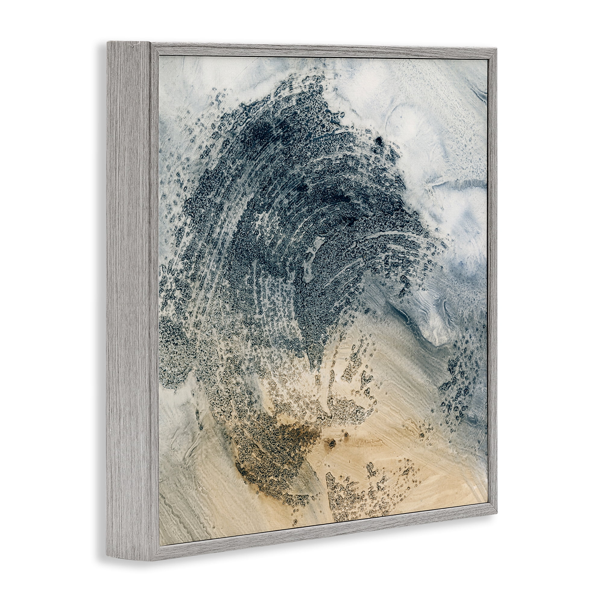 Stupell Industries Brushed Abstract Paint Abstract Painting Gray Framed Art Print Wall Art, 17 x 17