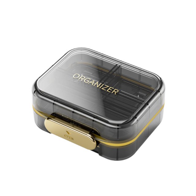 Abbraccia Caja doble nivel, 7 compartimentos, portátil, resistente a la humedad, material apto para alimentos, diseño desmontable