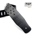 thumbnail image 1 of Mosiee Sangle de Guitare en Cuir Noir Robuste avec Pointes Métalliques Cloutées Résistantes à la Friction Réglable 127-150Cm Accessoires de Guitare Électrique, 1 of 8