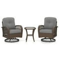 thumbnail image 4 of Gymax Set Of 3 Patio Swivel Rocker Set Gliding Bistro Furniture Set w/ Tempered Glass Table Gray, 4 of 4