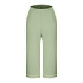 thumbnail image 5 of Hvot&aat Women's Capri Straight Pajama Pants Flowy Stretchy Palazzo Pants Cotton Air Conditioning Pants, 5 of 5