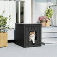 thumbnail image 5 of Cat Litter Box Enclosure, Plastic Hidden Litter Box Side Table with Openable Front Door, Waterproof & Weatherproof Cat Box Enclosure Cabinet for Indoor & Outdoor Use (Black), 5 of 7