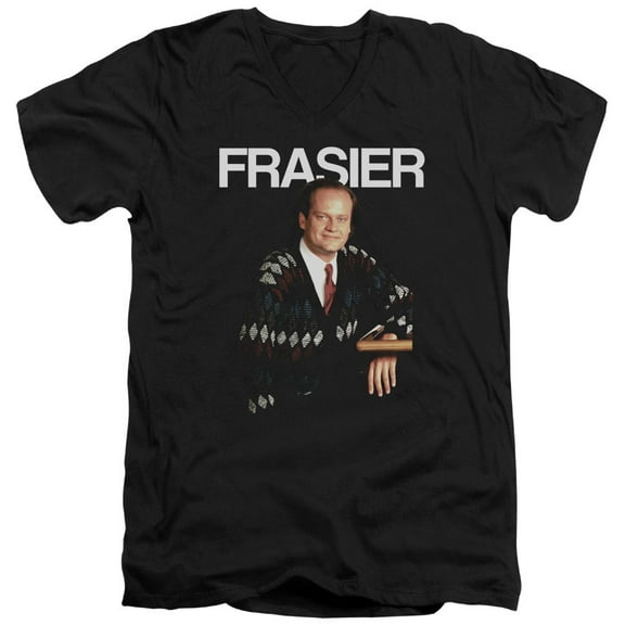 Cheers Frasier Adult V-Neck T-Shirt Black