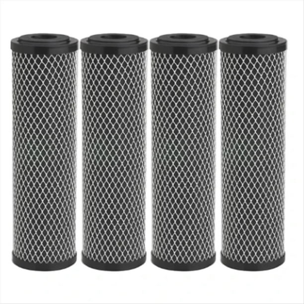 4 Filtros de Agua de Carbón Estándar de 10 Pulgadas para Toda la Casa, Filtro de Repuesto para Sedimentos y Sabores y Olores