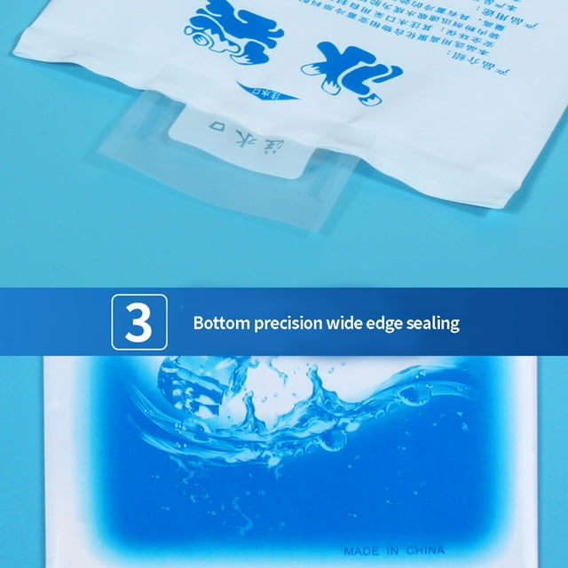 Becaristey 10 Pcs Sac à Glace Réutilisable Sac Refroidisseur de Glaçage à l'Eau Douleur Compresse Froide Boissons 200ml & 2 16x10cm 1Ensemble