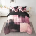 thumbnail image 2 of Homewish Vintage Artwork Adult Twin Bedding Sets 7-Piece, Black Pink Square Abstract Bedding Comforter Set, Fashion Oil Printing Reversible Sheet Sets, Microfiber Bedroom Decor, 2 of 7