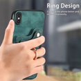 thumbnail image 2 of SaniMore for iPhone X/XS Wallet Case, [RFID Blocking] Elastic Card Slot Vehicle Magnetic PU Leather Ring Holder & Lanyard Stand Money Pocket Protective Cover for iPhone X/XS, Green, 2 of 15