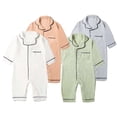 thumbnail image 2 of Pijama de algodón orgánico para bebé, Pelele de muselina para recién nacido, ropa de ocio para niños y niñas, monos para niños pequeños, 2 of 4