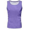 thumbnail image 3 of Caqnni Men Workout Tank Top Gym Bodybuilding Quick Dry Sleeveless Muscle T ShirtsRuning Tank Gym Muscle Shirts Bodybuilding Casual Compression Tee Basketball Tank Tops (Purple,M), 3 of 8