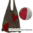 thumbnail image 3 of Knitted bag, mesh tote bag, hollow bag, strawberry bag, wool bag, female bag, 3 of 5