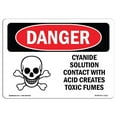 thumbnail image 1 of SignMission OS-DS-A-1218-L-1113 Panneau de Danger OSHA 12 x 18 Po - Solution de Cyanure, 1 of 1