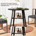 thumbnail image 3 of 31.5 in Small Round Dining Table for 2–4, Space Saving Kitchen Table with Storage, Mid Century Modern Metal Legs, Black, 3 of 9