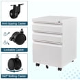 thumbnail image 6 of White Filing Cabinet 3 Drawers on Wheels Under Desk, Metal Rolling File Cabinet with Lock for Home Office, Small Mobile File Cabinet for Letter Legal File Folders, Un-Assembled, 6 of 12